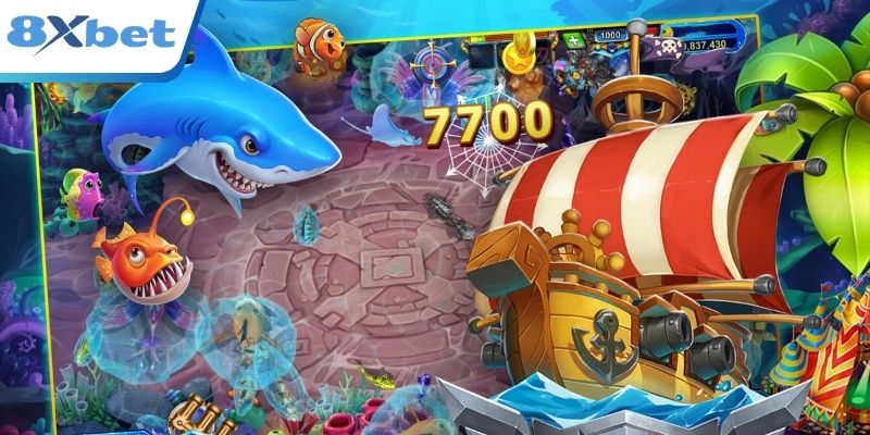 Bắn cá 8XBET với nhiều sinh vật biển cùng vũ khí đa dạng